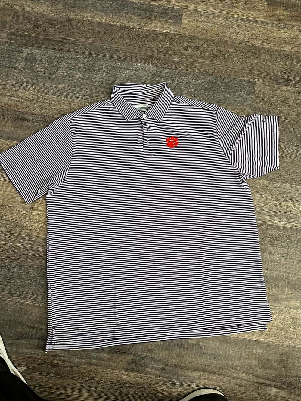 Columbia Golf Clemson Tigers Striped Omni-Wick Performance Polo Shirt Men 2XL
